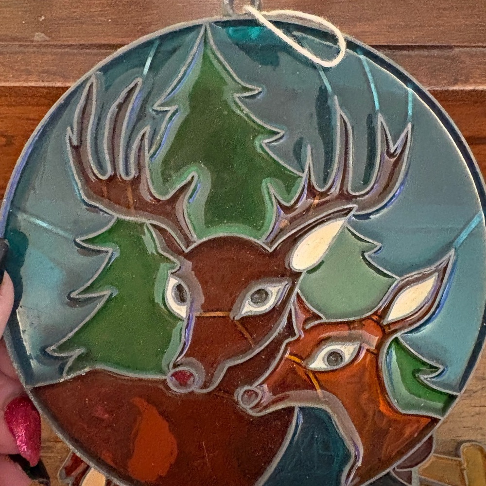 Stained Glass Deer Ornament